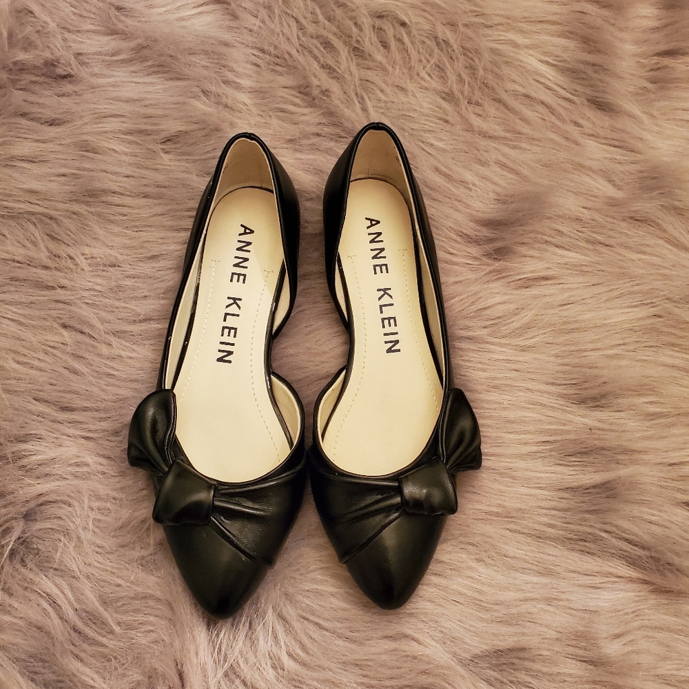 Anne Klein Pointed Toe Open Side Ballet Flat